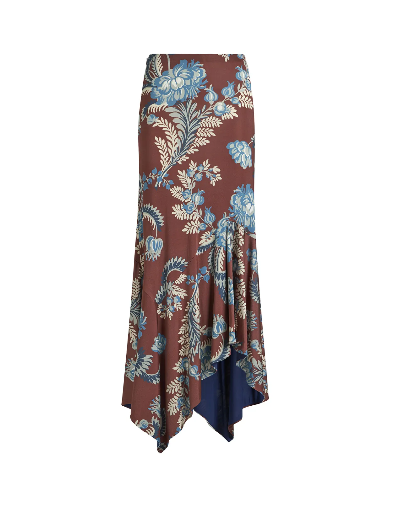 ETRO Burgundy Printed Jersey Midi Skirt