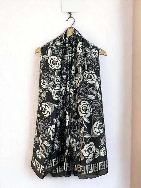 FENDI FLORAL SILK STOLE