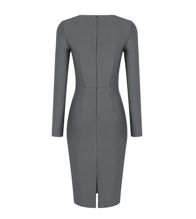 Fiora Grey Midi Dress