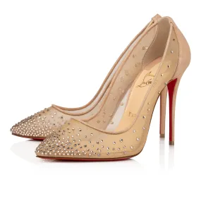 Follies Strass 100 mm Pumps - Net, suede calf and strass - Light Silk - Women