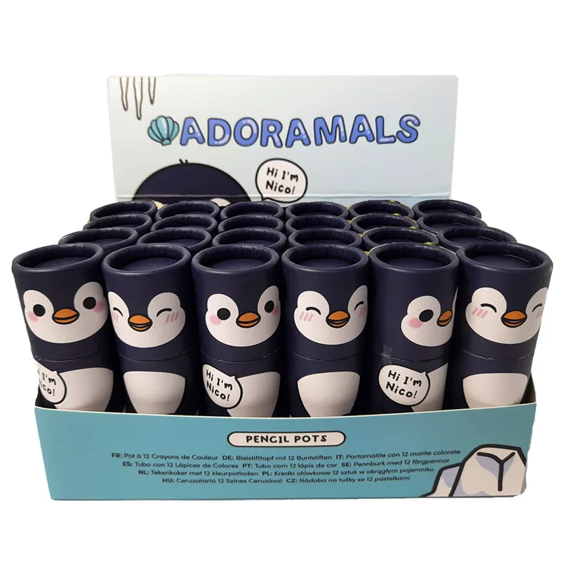 Fun Kids Colouring Pencil Tube - Adoramals Penguin PCASE68