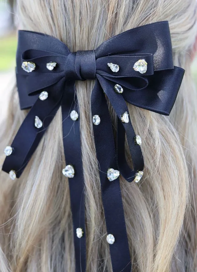 Futrelle CZ Hair Bow BLACK