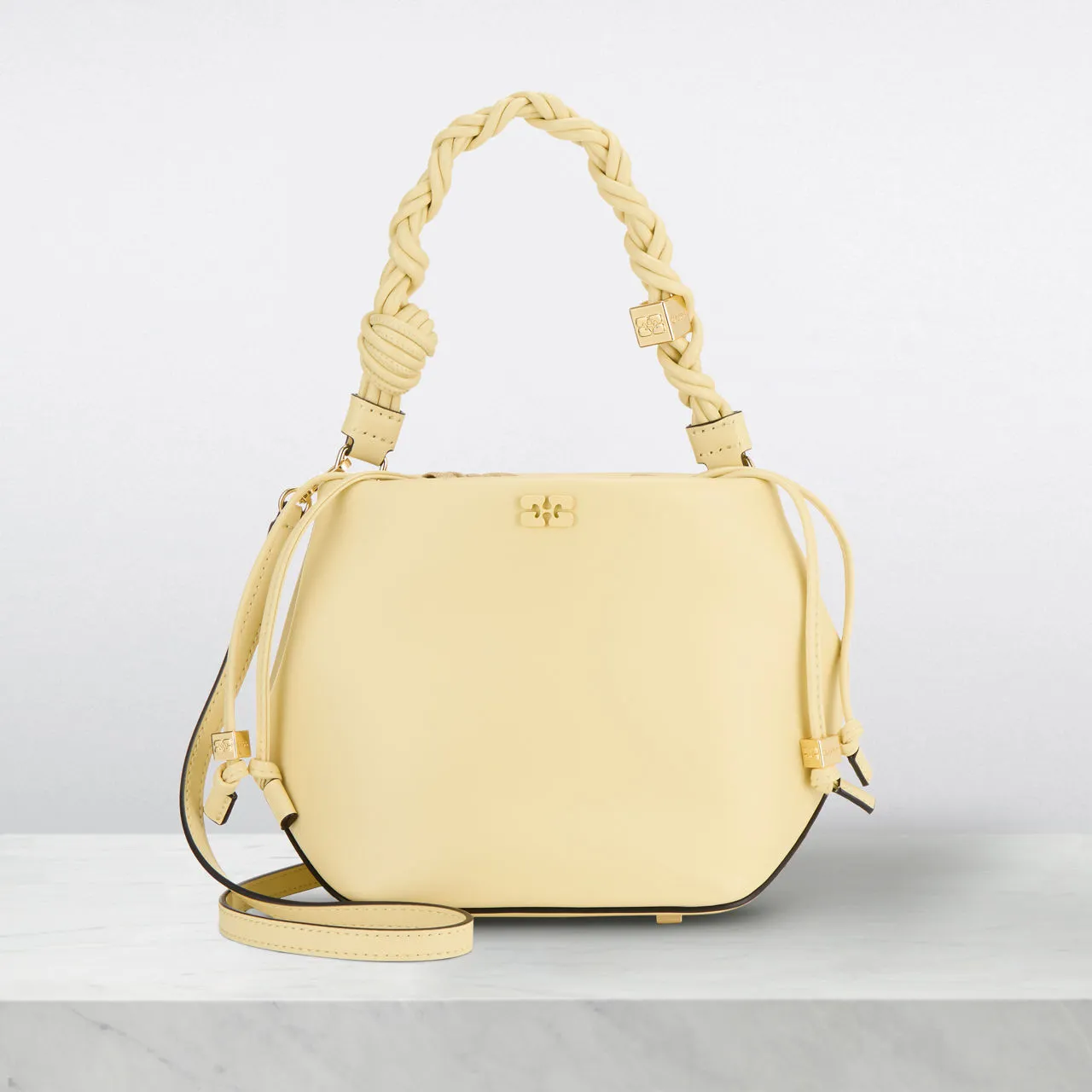 GANNI The Sustainable Edit Bou Bucket Crossbody Bag - Yellow Cream