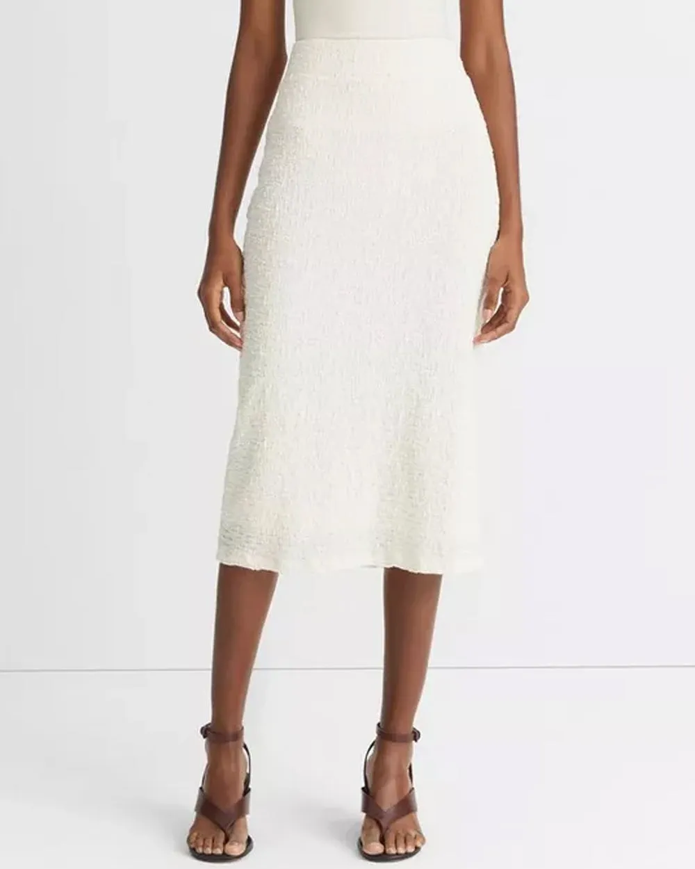 Gesso Smocked Midi Skirt