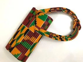 Ghanaian Kente Print Ankara Clutch, Earring and Necklace Set - S-CEB 2