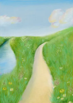 'Green meadow' pastel original