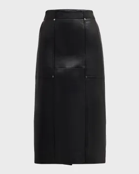 Gwen Leather Midi Skirt