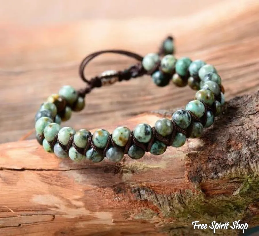 Handmade Natural African Turquoise Wrap Bracelet