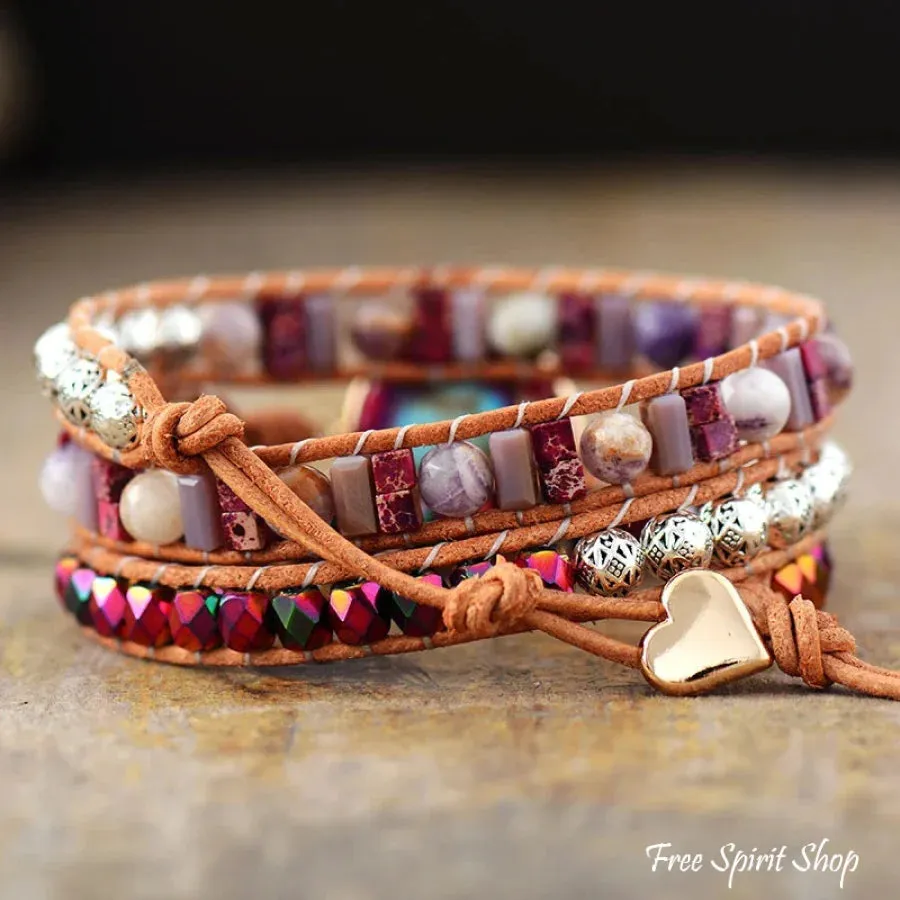 Handmade Purple Goddess Wrap Bracelet