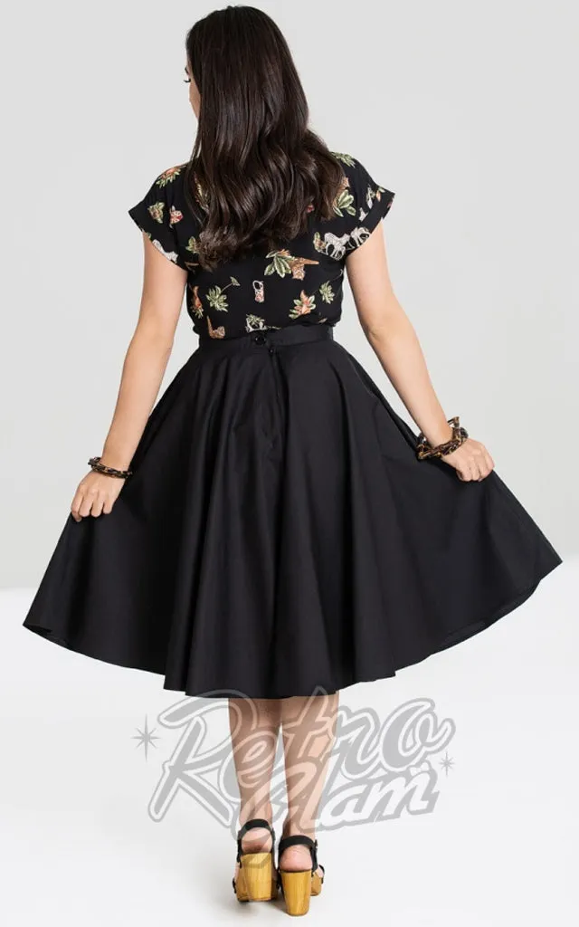 Hell Bunny Paula 50s Skirt in Black - M LEFT ONLY