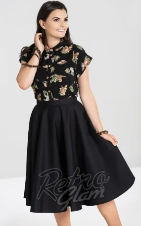 Hell Bunny Paula 50s Skirt in Black - M LEFT ONLY