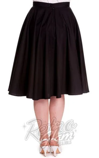 Hell Bunny Paula 50s Skirt in Black - M LEFT ONLY