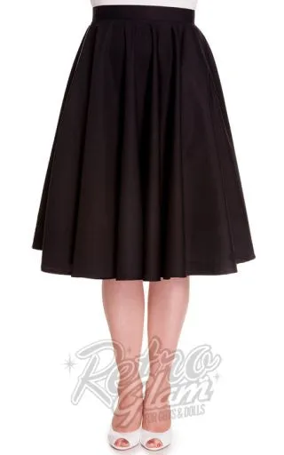 Hell Bunny Paula 50s Skirt in Black - M LEFT ONLY