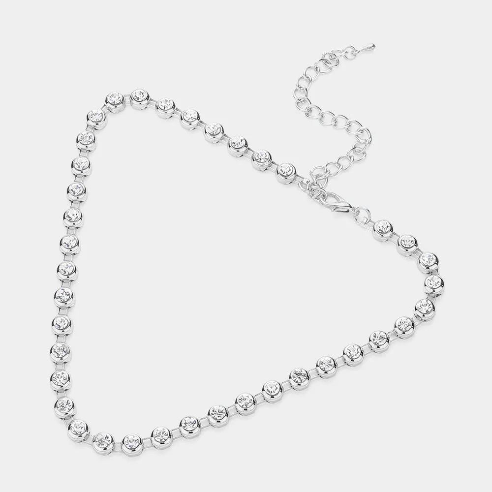 iLLASPARKZ Rhinestone Station Evening Choker Necklace