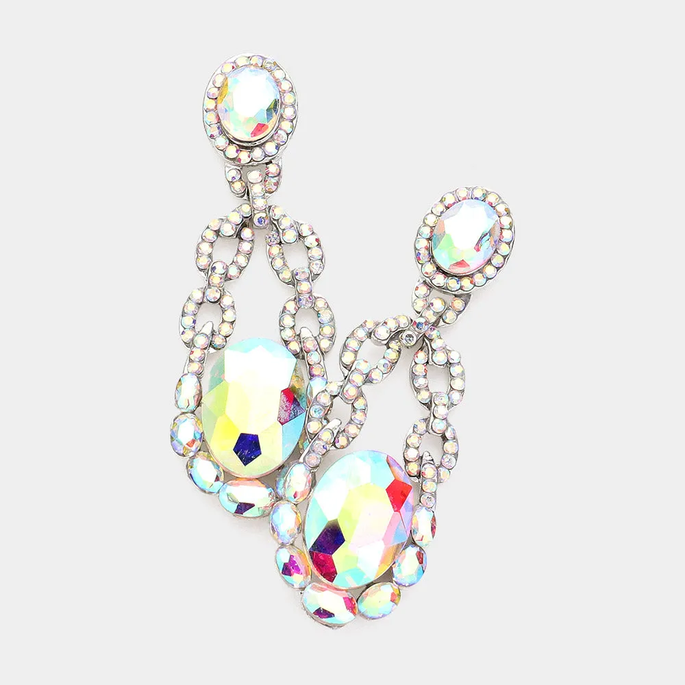 iLLASPARKZ Round Crystal Stone Accented Evening Earrings