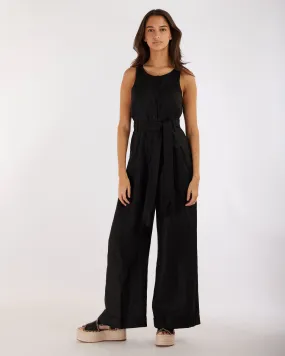 Imari Linen Jumpsuit - Black