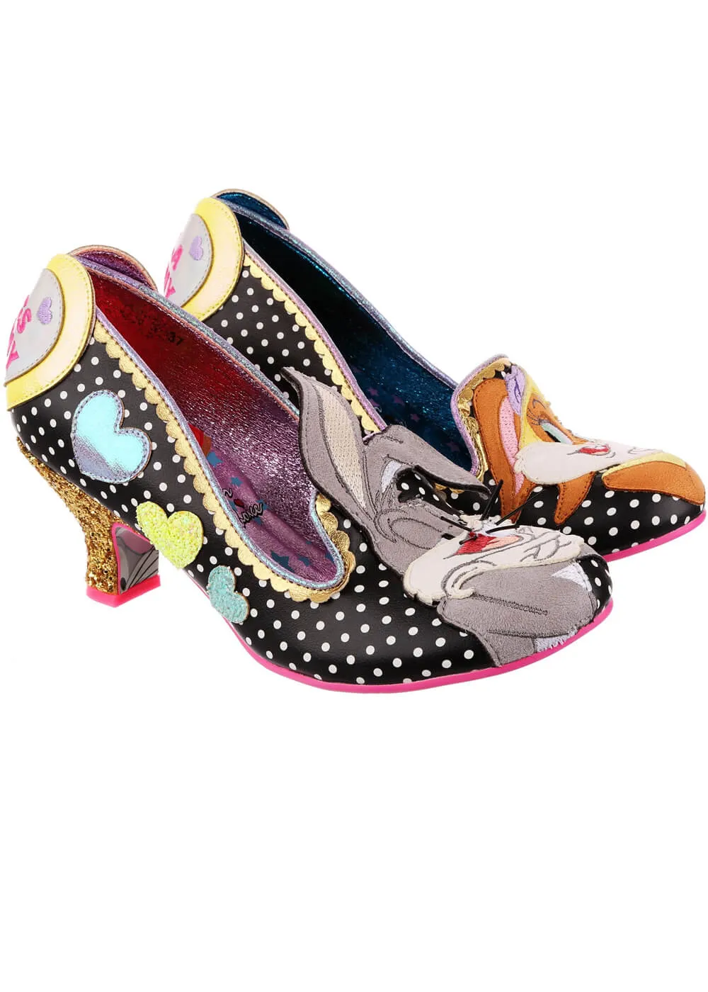 Irregular Choice x Looney Tunes Bunny Love 40's Pumps Black