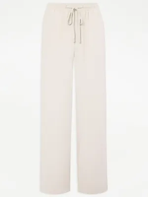 Ivory Side Stripe Wide Leg Trousers | Women | George at ASDA