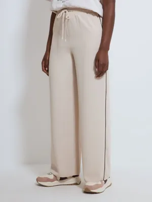 Ivory Side Stripe Wide Leg Trousers | Women | George at ASDA