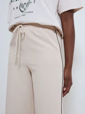 Ivory Side Stripe Wide Leg Trousers | Women | George at ASDA