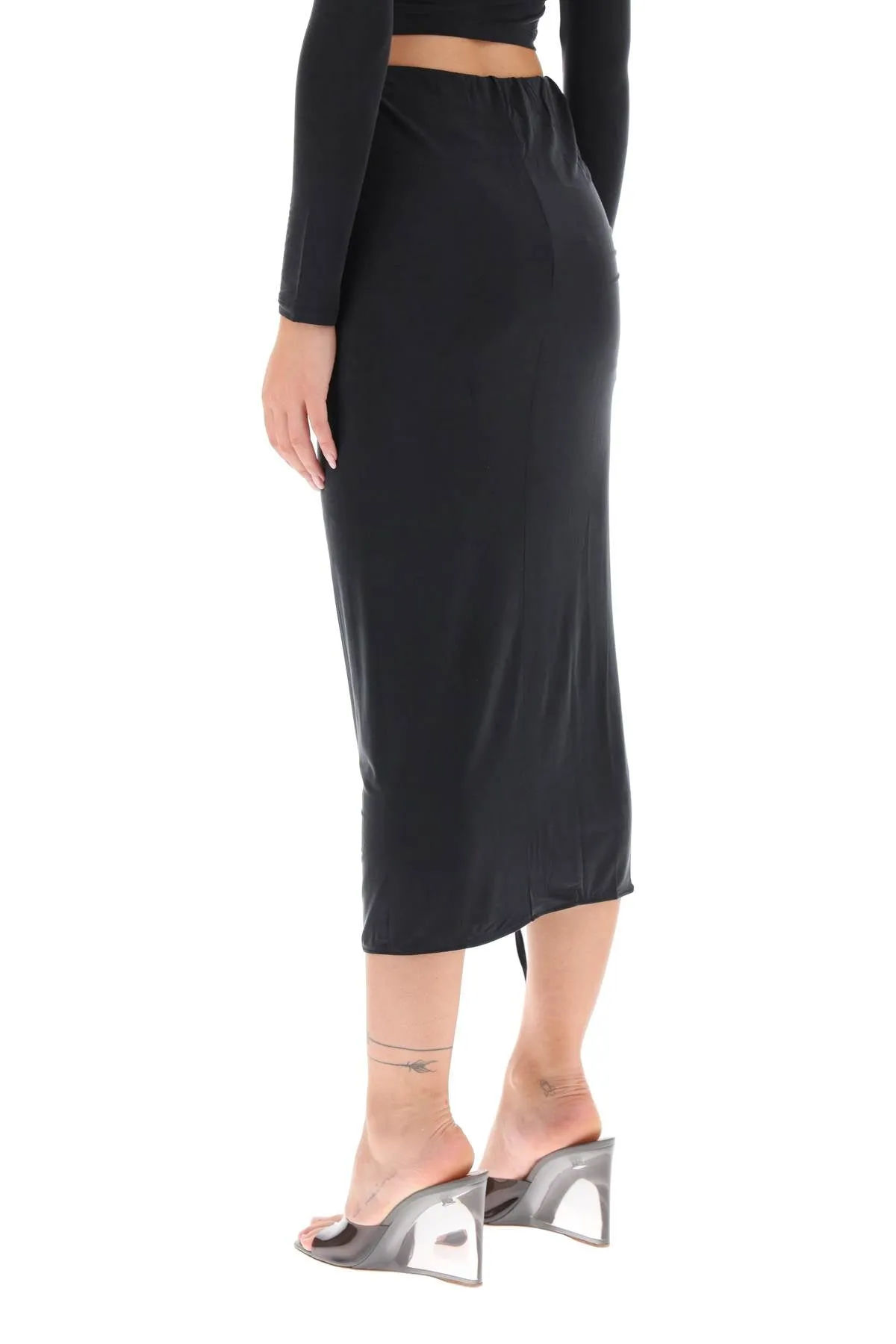 JACQUEMUS Croissant Midi Skirt with Draped Design