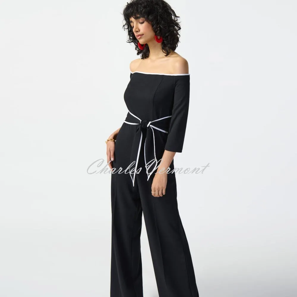 Joseph Ribkoff Off-The-Shoulder Wide-Leg Jumpsuit - Style 241009