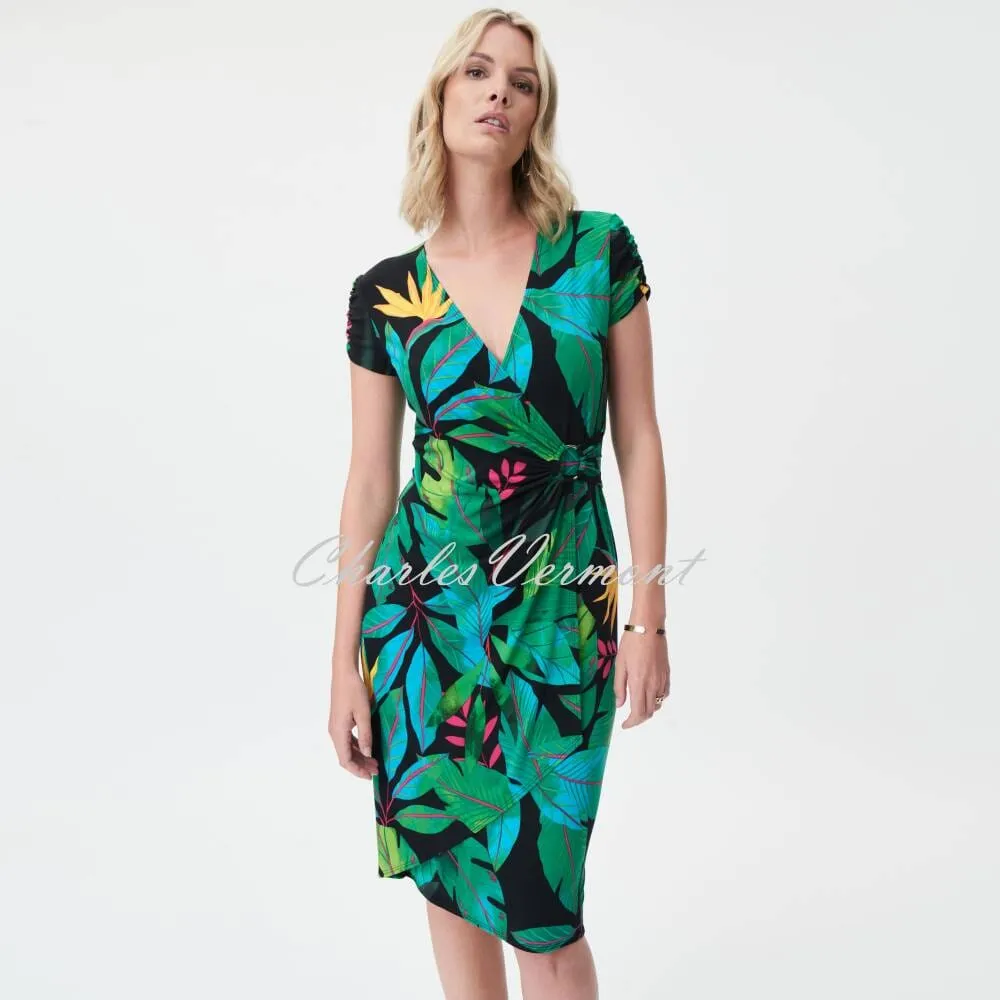 Joseph Ribkoff Tropical Print Wrap Dress - Style 232162