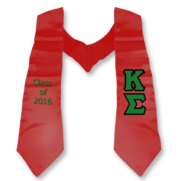 Kappa Sigma Graduation Stole with Twill Letters - TWILL