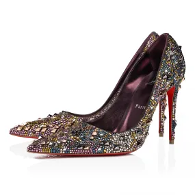 Kate Max Strass Eternity 100 mm Pumps - Metallic suede and Eternity strass - Anthracite - Women