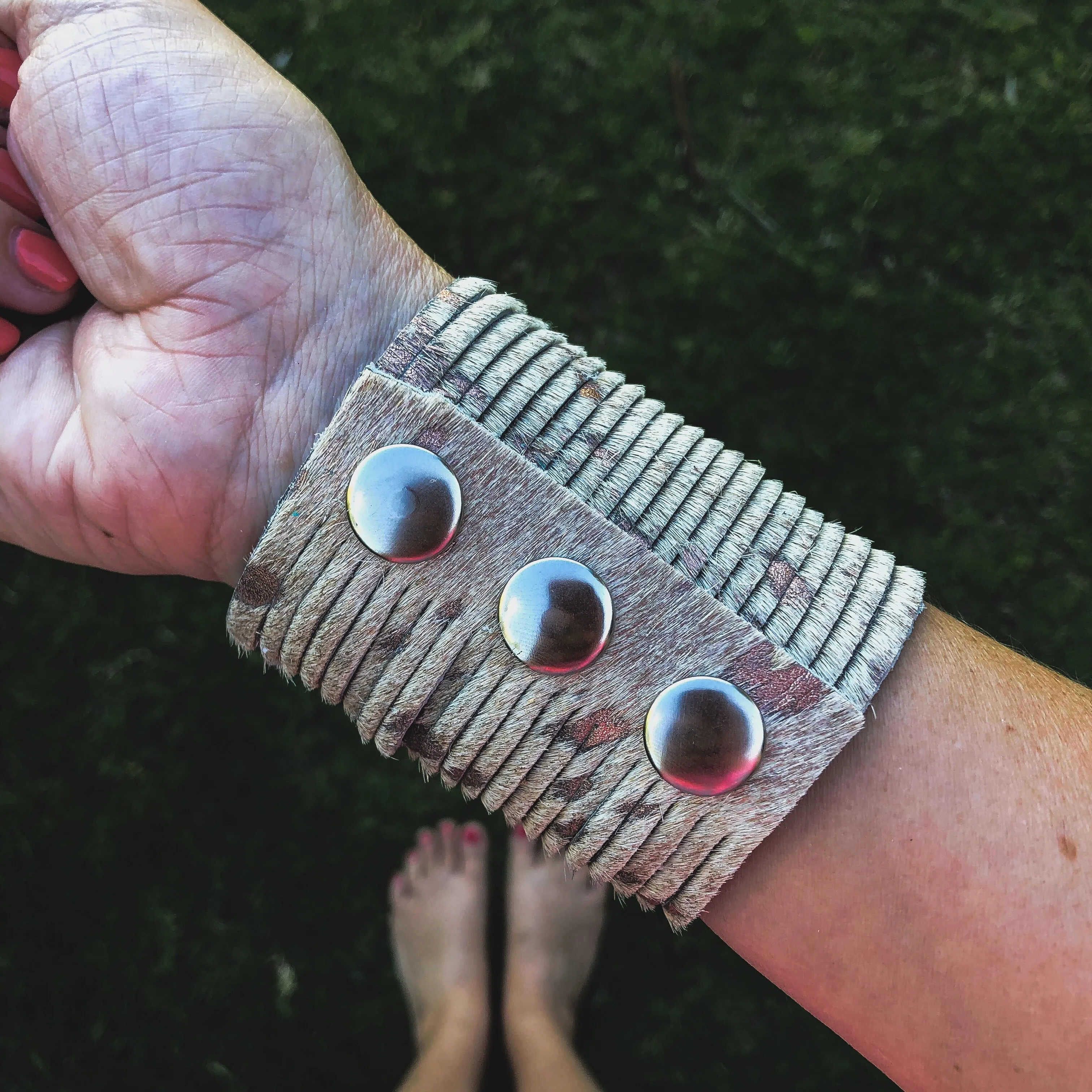 Large Leather Wrap Around Bracelet