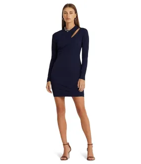 LAUREN Ralph Lauren Chain-Trim Jersey Cocktail Dress