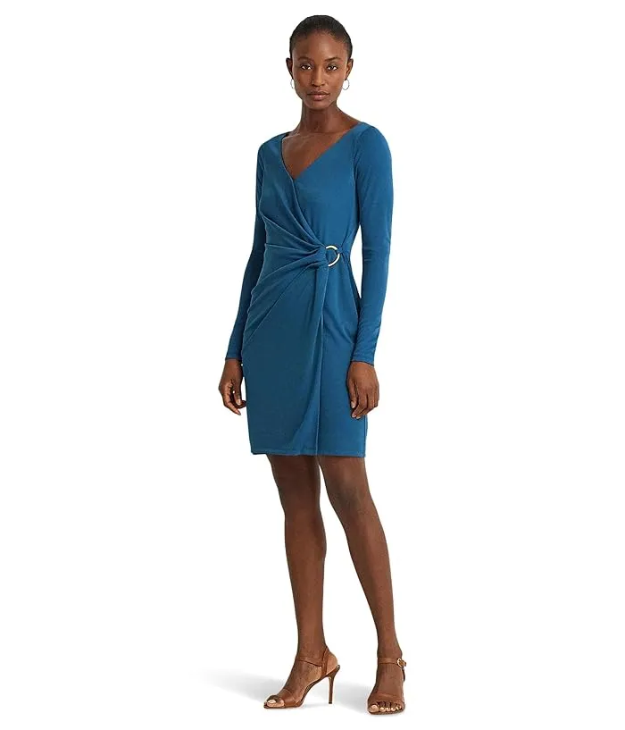 LAUREN Ralph Lauren Ring-Trim Stretch Jersey Cocktail Dress