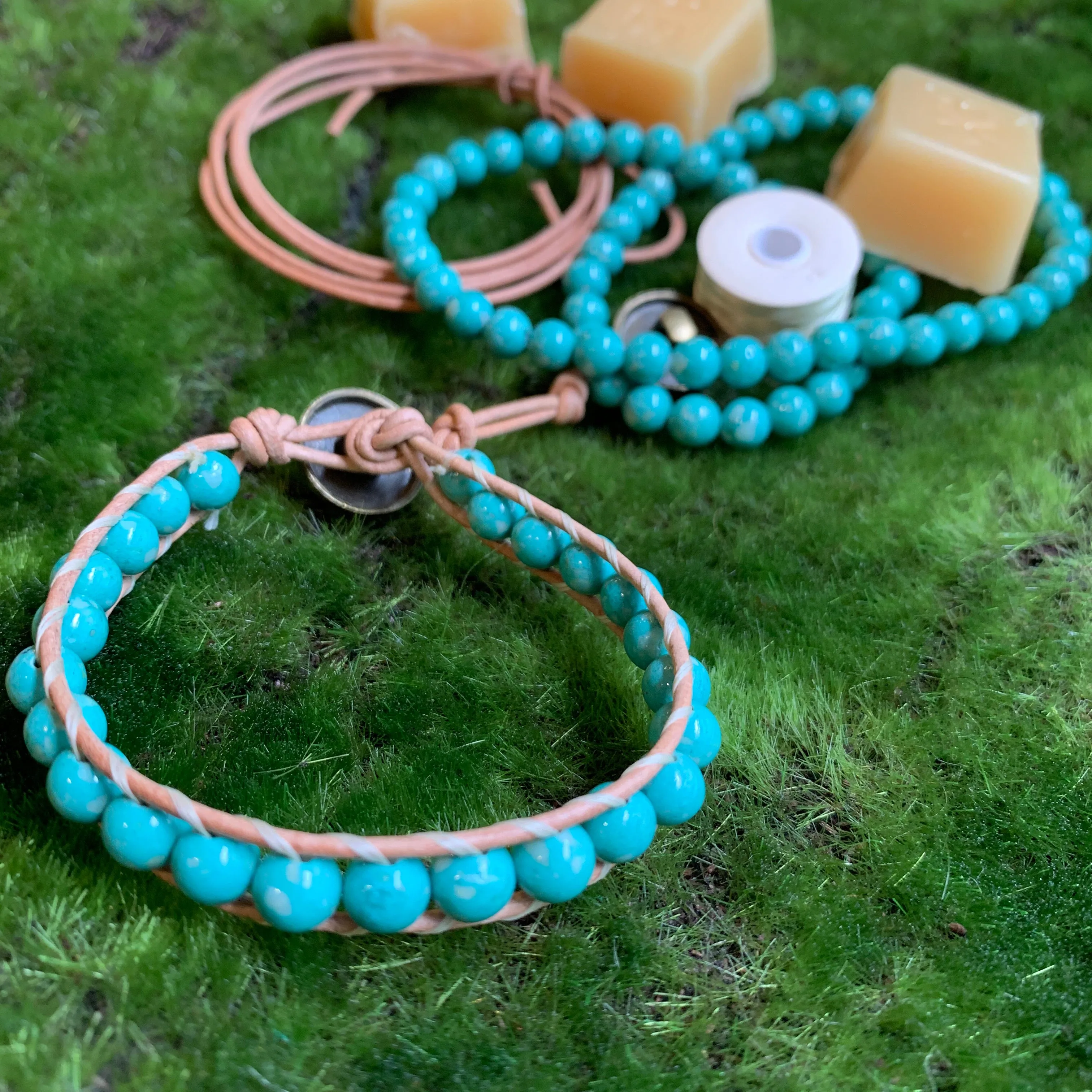 Leather Wrap Bracelet Kit with Instructional Download