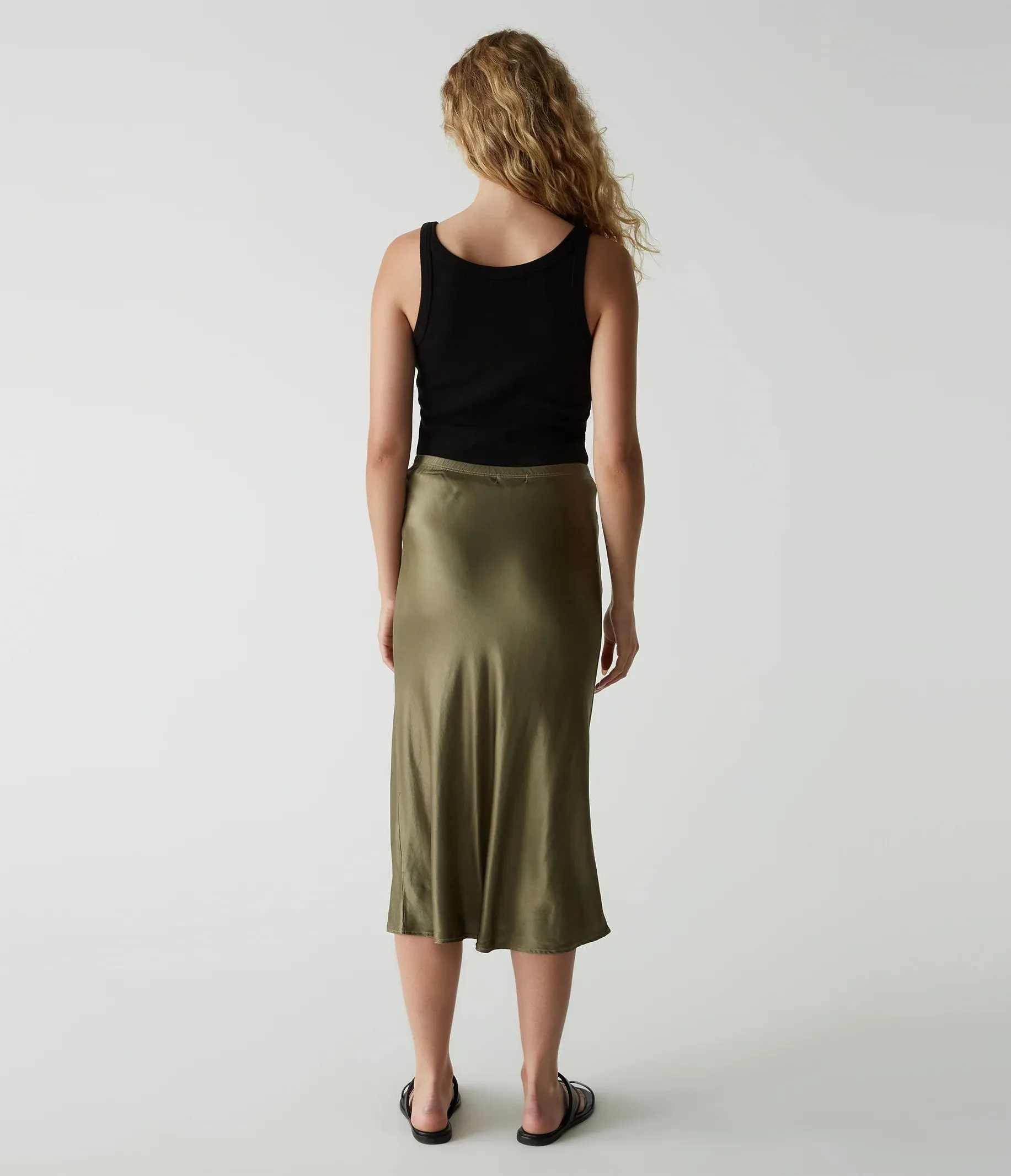 Leila Bias Cut Midi Skirt