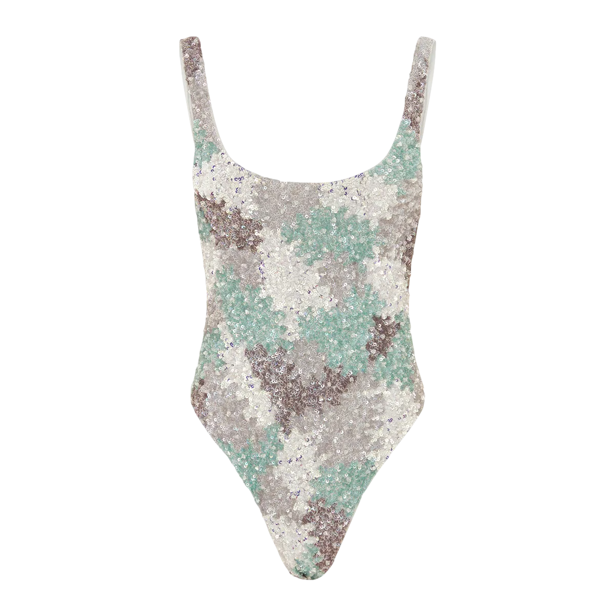 Leilani Power Mesh Tonal Sequin Swimsuit