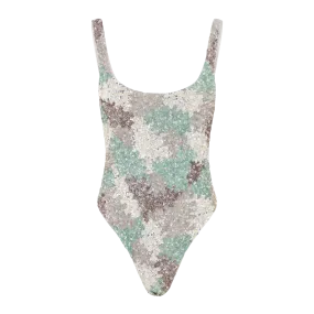 Leilani Power Mesh Tonal Sequin Swimsuit