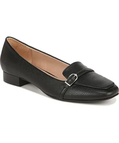 Life Stride Catalina Womens Faux Leather Buckle Loafer Heels