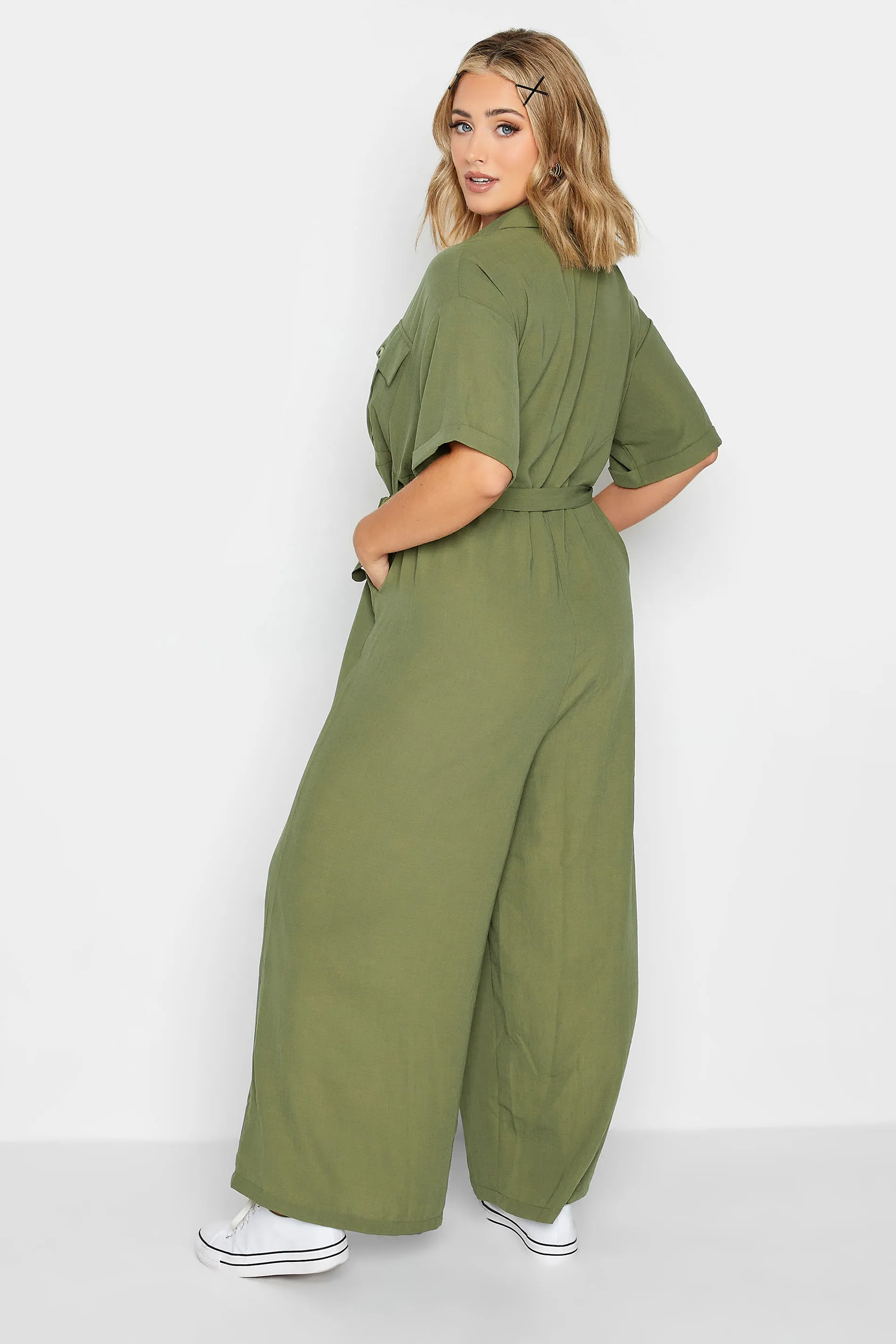 LIMITED COLLECTION Curve Khaki Green Jumpsuit