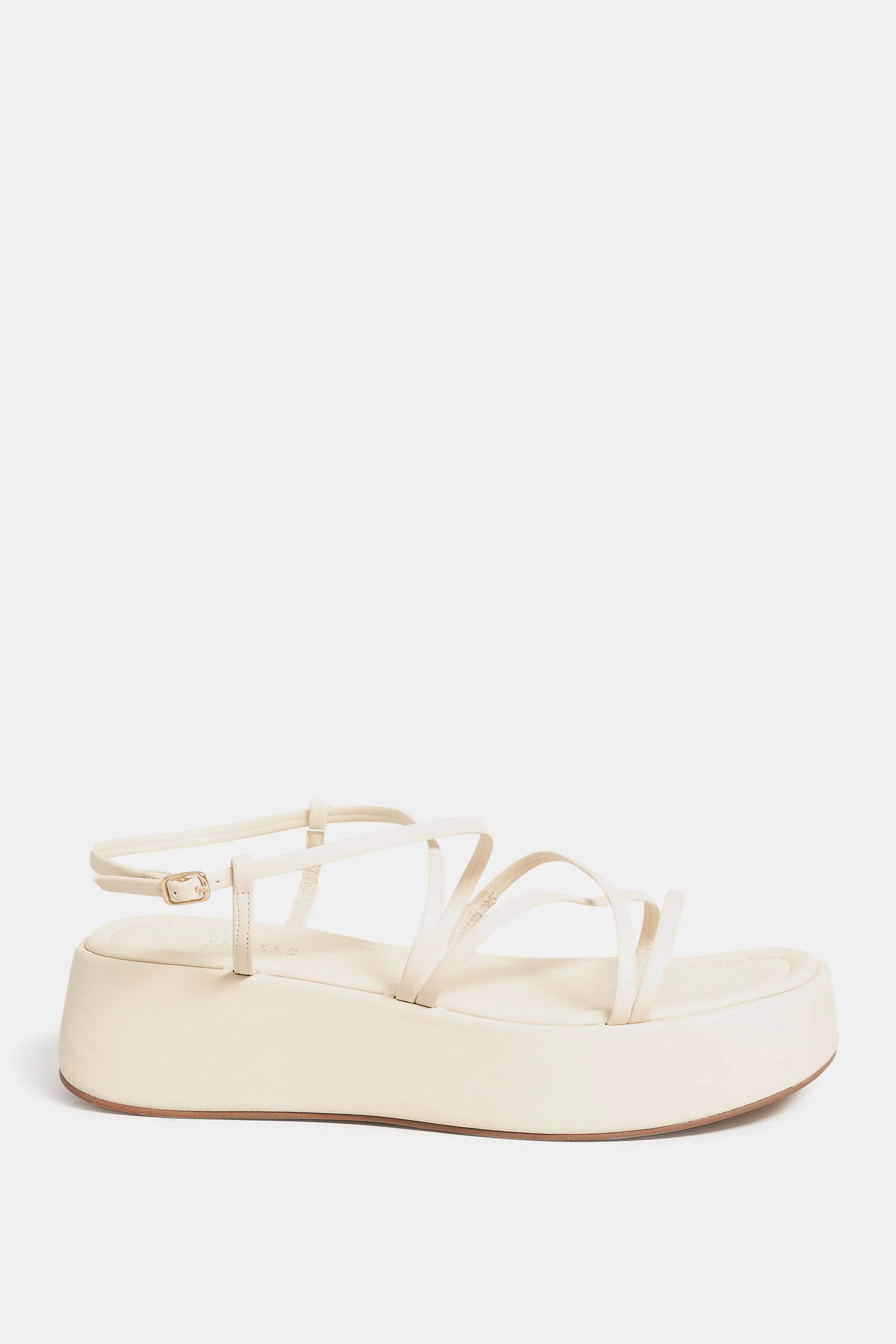 LIMITED COLLECTION White Strappy Flatform Sandals In Extra Wide EEE Fit