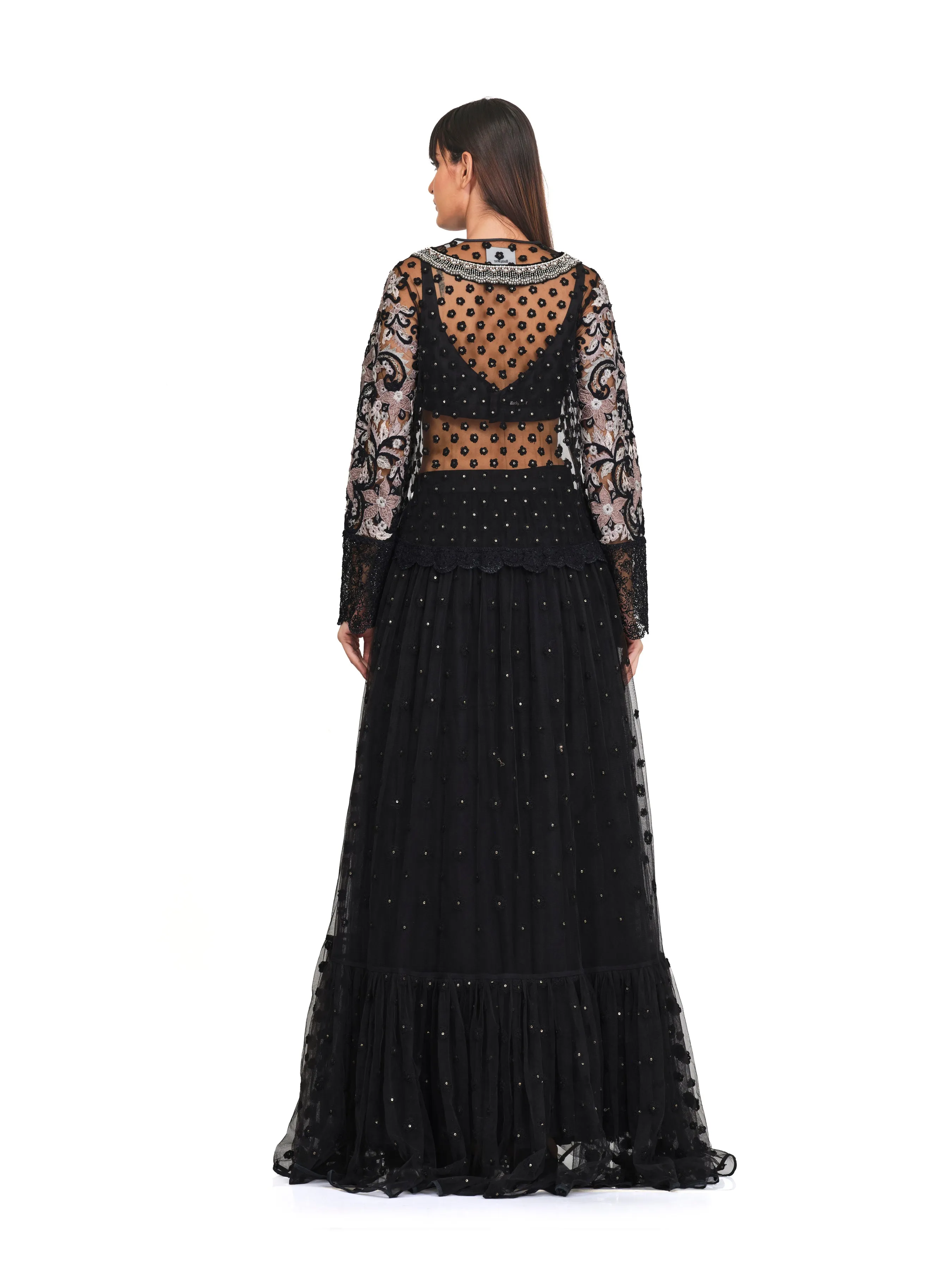 Long Tunic with Patchwork Embroidery & Lightly Embellished Neckline