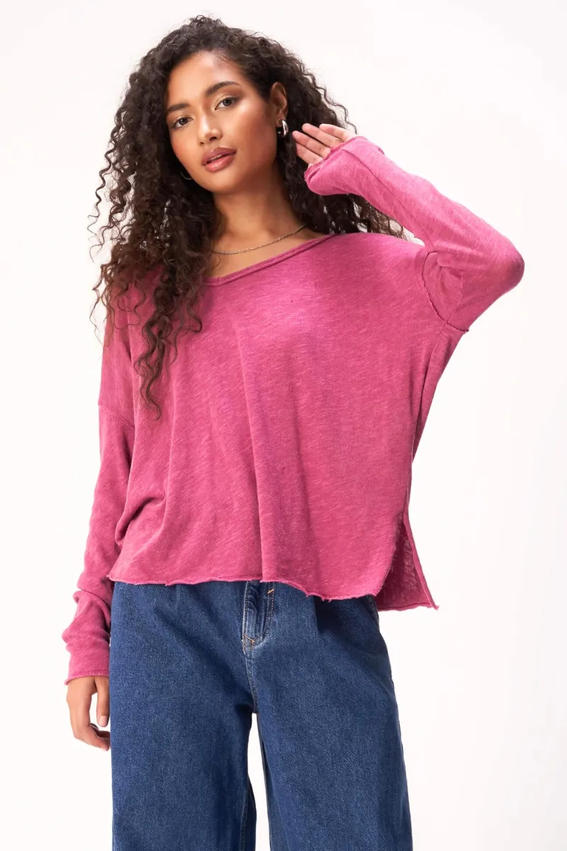 Mae Textured V-Neck Longsleeve