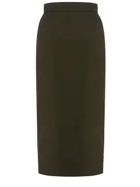 MAX MARA Midi skirt Max Mara Cognac made of canvas