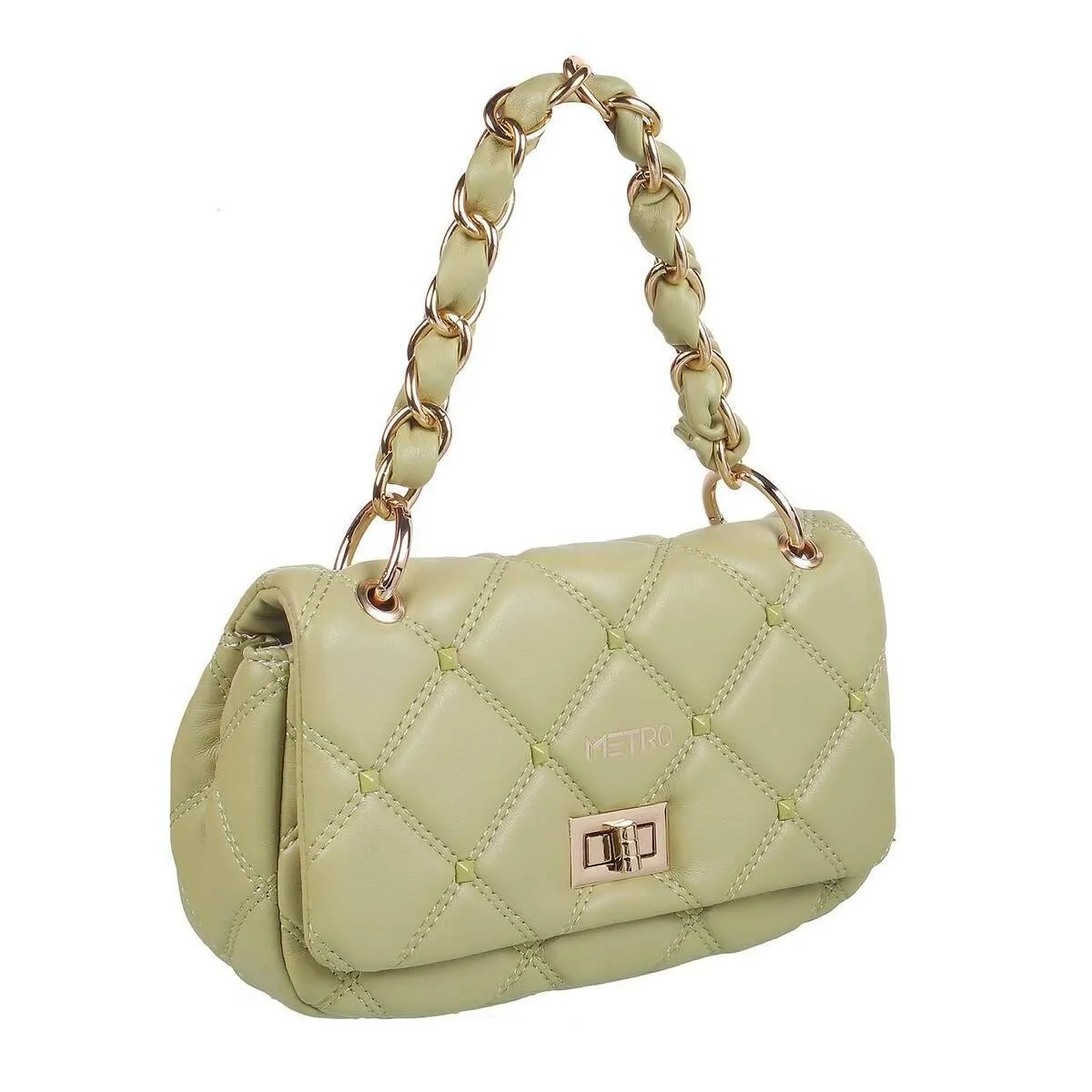 Metro Women Light-Green Evening Bag