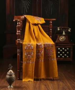 Mustard color Handwoven Pure Pashmina Stole