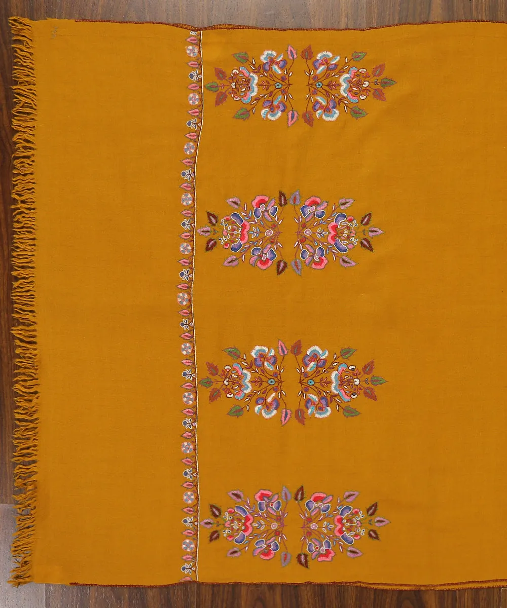 Mustard color Handwoven Pure Pashmina Stole