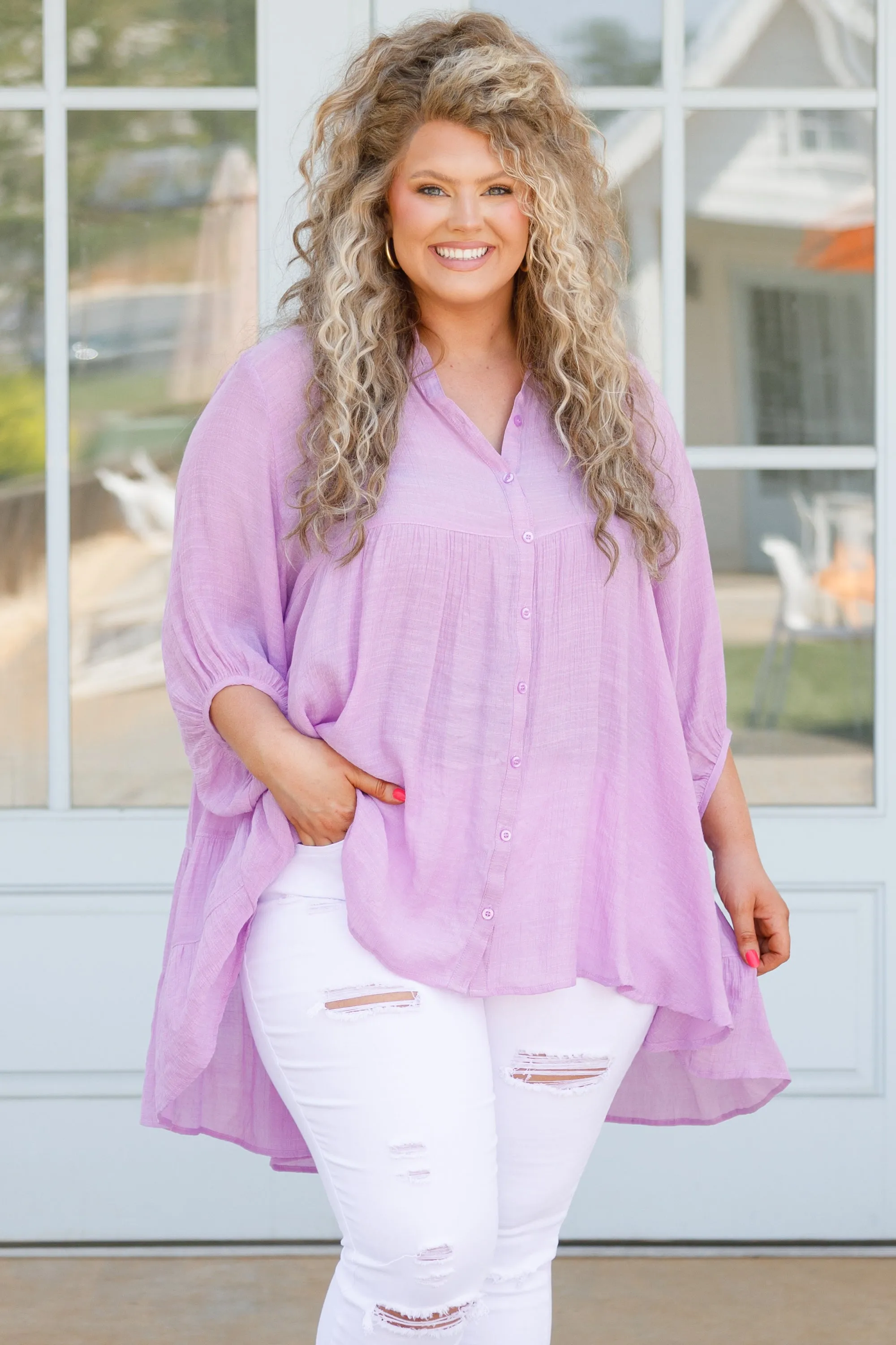 My Treat Tunic Top, Lavender