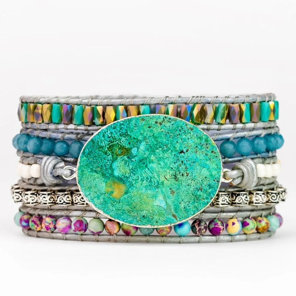 Ocean Jasper Protection Wrap Bracelet