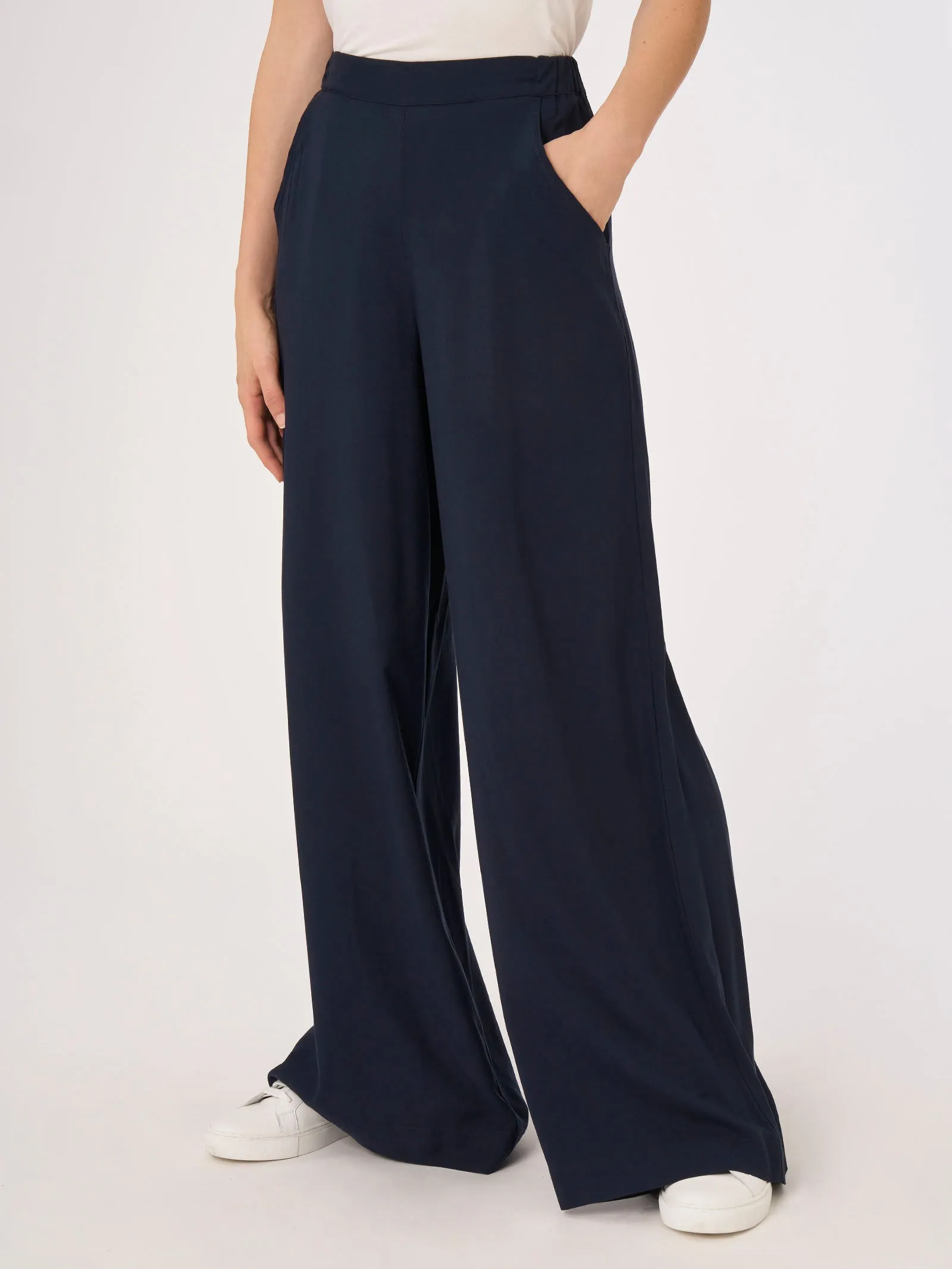 Pantalone donna Wide Leg in Twill - Nero