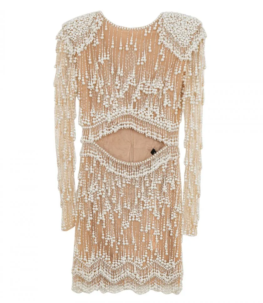 PATBOFULLY BEADED CUT-OUT COCKTAIL DRESS