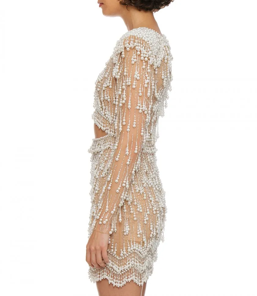 PATBOFULLY BEADED CUT-OUT COCKTAIL DRESS